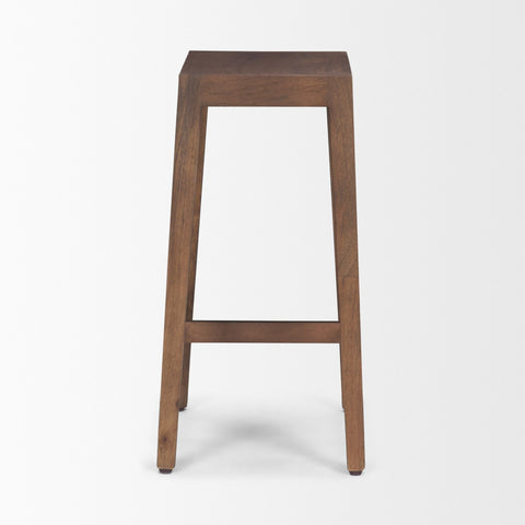 Wooden bar stool on a white background