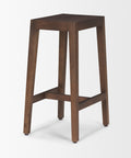 Wooden bar stool on a white background