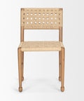 Woven chair with a white background