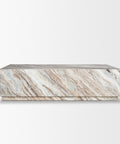 Marble-patterned rectangular object on a white background