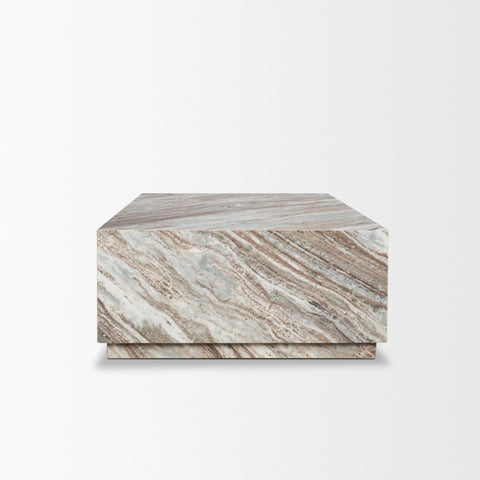 Marble-patterned rectangular box on a white background
