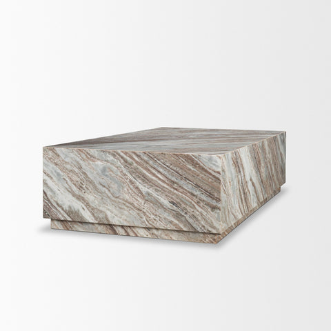 Marble-patterned rectangular box on a white background