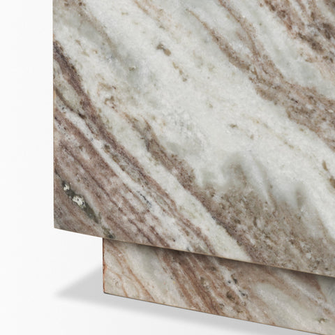 Close-up of a marble surface with beige and brown patterns