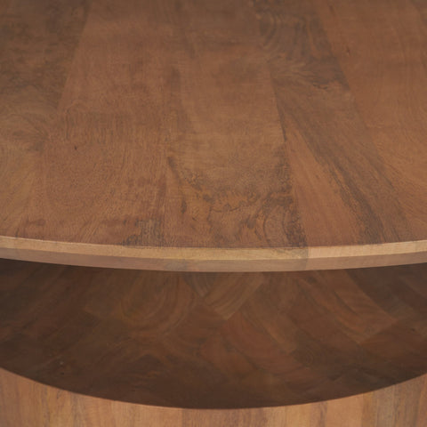 round wood coffee table solid mango wood
