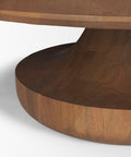 round wood coffee table solid mango wood
