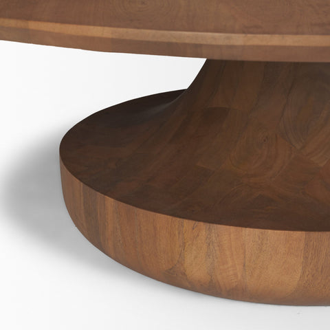 round wood coffee table solid mango wood
