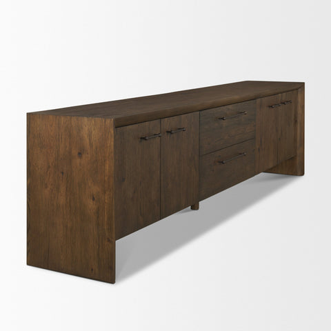 Belford Dark Brown Oak Media Console - Mercana