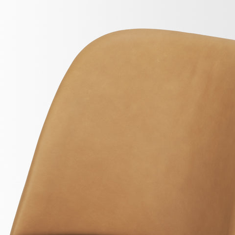 Close-up of a brown chair seat on a white background