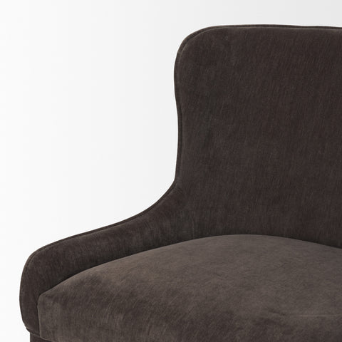 charcoal chenille dining chair