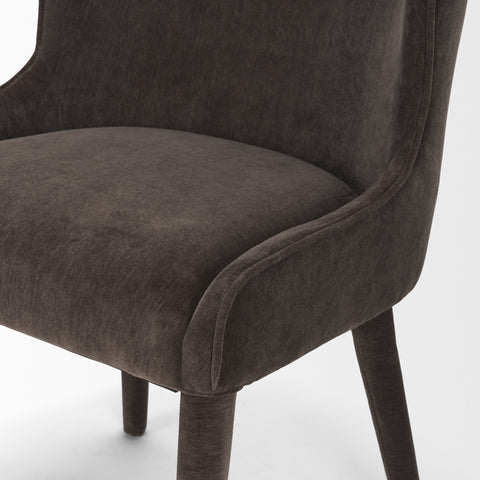 charcoal chenille dining chair