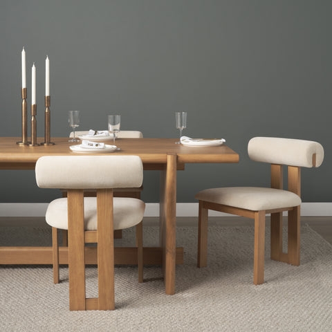 modern cream dining chair