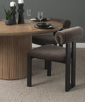 Dining table with chairs in a modern interior setting