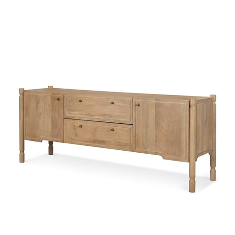 Phil Light Brown Mango Wood Media Console - Mercana