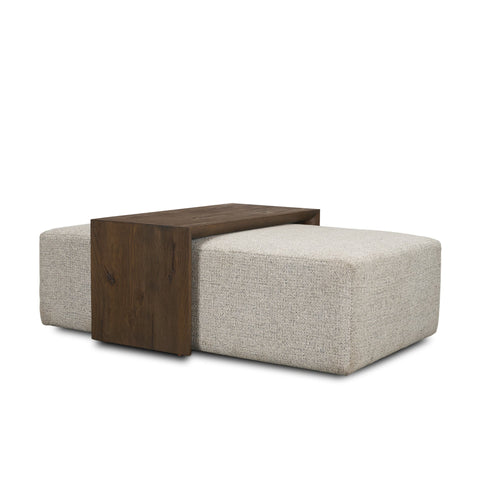 upholstered fabric coffee table gray