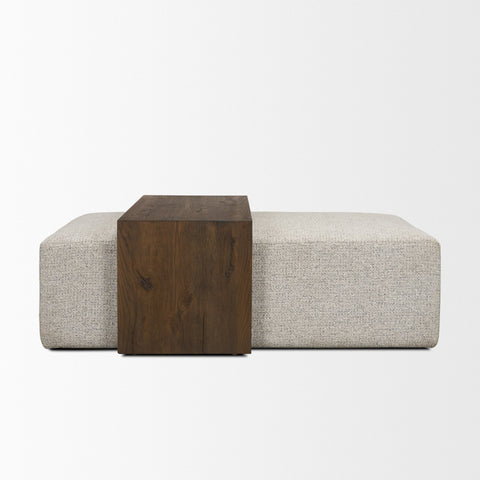 upholstered fabric coffee table gray