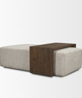 upholstered fabric coffee table gray