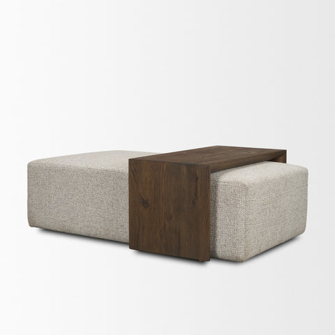 upholstered fabric coffee table gray