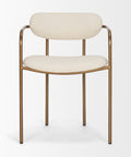 Chair with beige cushioned seat and backrest on a white background
