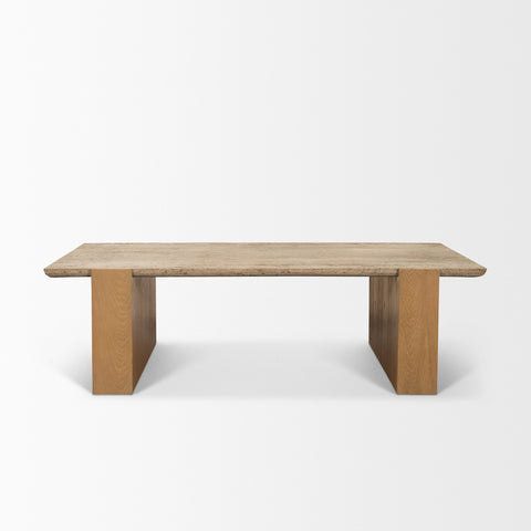 Wooden table on a white background