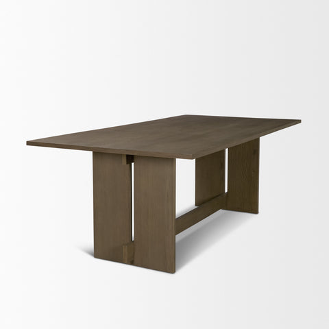Aida 84" Medium Brown Oak Veneer Dining Table - Mercana