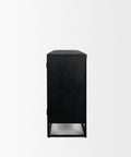 Black rectangular object on a white background