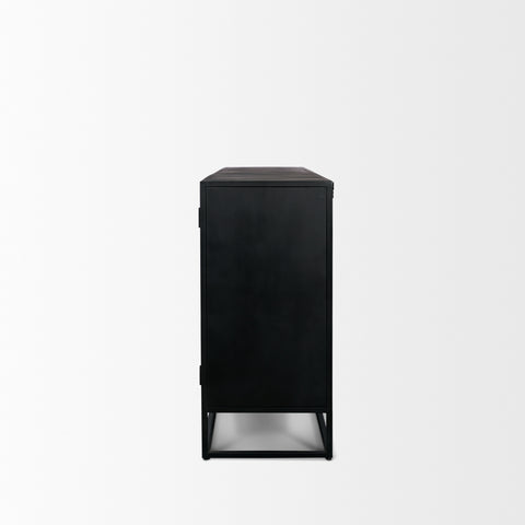 Black rectangular object on a white background