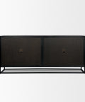 Black metal sideboard on a white background