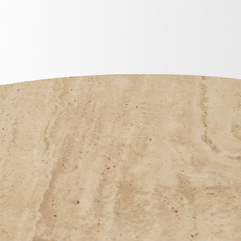Close-up of a beige stone surface with natural patterns