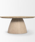 Wooden coffee table with a minimalist design on a white background