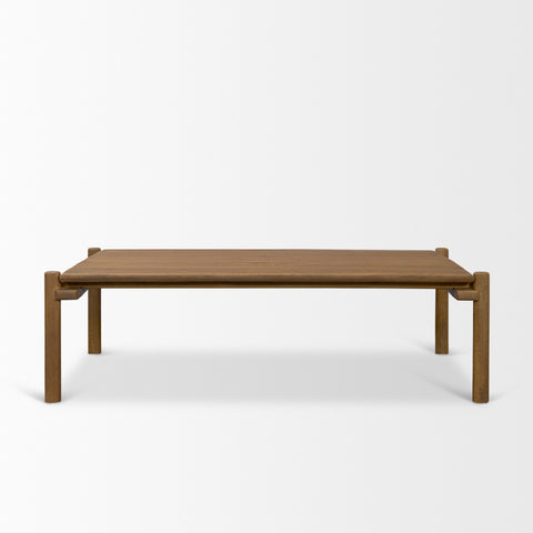 Wooden table on a white background