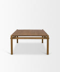 Wooden coffee table on a white background