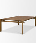 Wooden outdoor table on a white background
