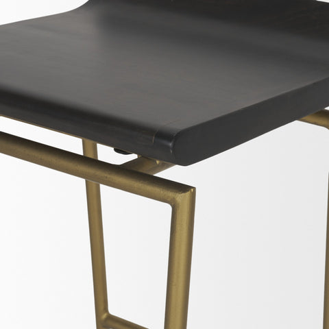 Givens Dark Brown Wood Counter Stool – Mercana