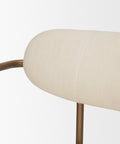 Close-up of a beige chair with a white background
