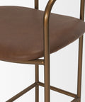 Brown chair with gold frame on a white background