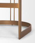 Brown metal shelf on a white background