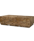 Marble-patterned rectangular coffee table on a white background