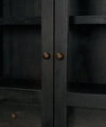 Suri Black Mango Wood Arched Curio Cabinet -8