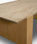 Wooden desk with a smooth surface and visible grain pattern.