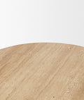 Round wooden surface with a light brown color on a white background