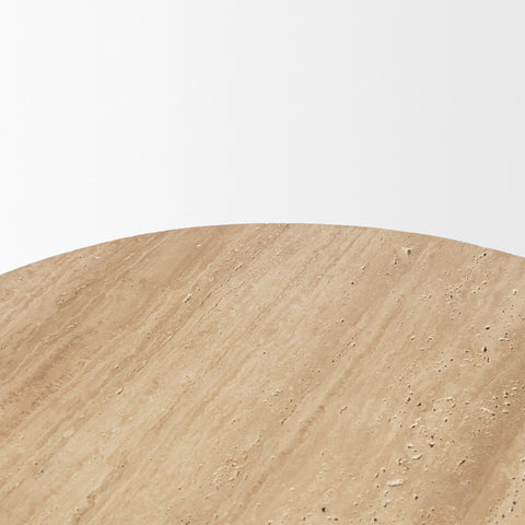 Round wooden surface with a light brown color on a white background