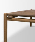 Wooden table corner on a white background