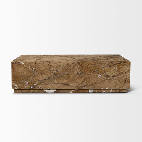 Marble-patterned rectangular box on a white background