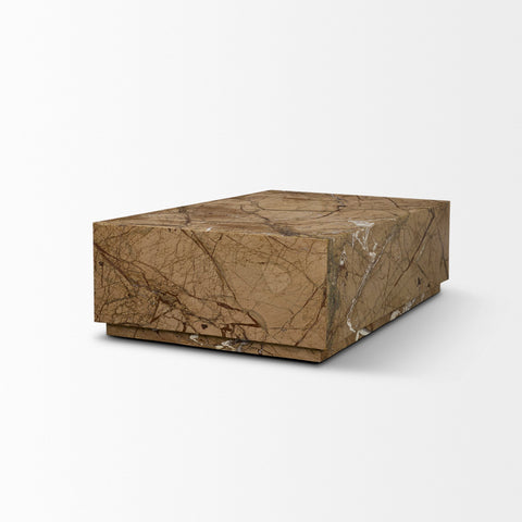 Marble-patterned rectangular box on a white background