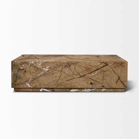 Marble-patterned rectangular box on a white background