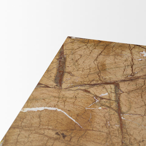 Close-up of a textured brown surface with visible cracks and imperfections on a white background