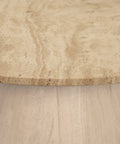 Close-up of a wooden table with a natural finish
