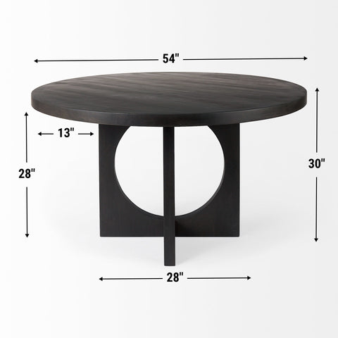 Liesl 54" Black Mango Wood Dining Table - Mercana