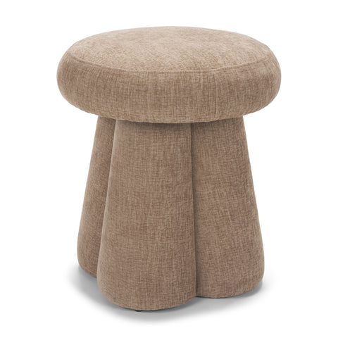 Oona Stonewashed Latte Fabric Ottoman - Mercana