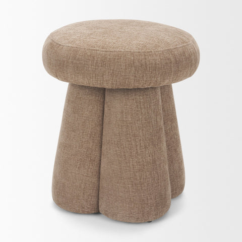 Oona Stonewashed Latte Fabric Ottoman - Mercana